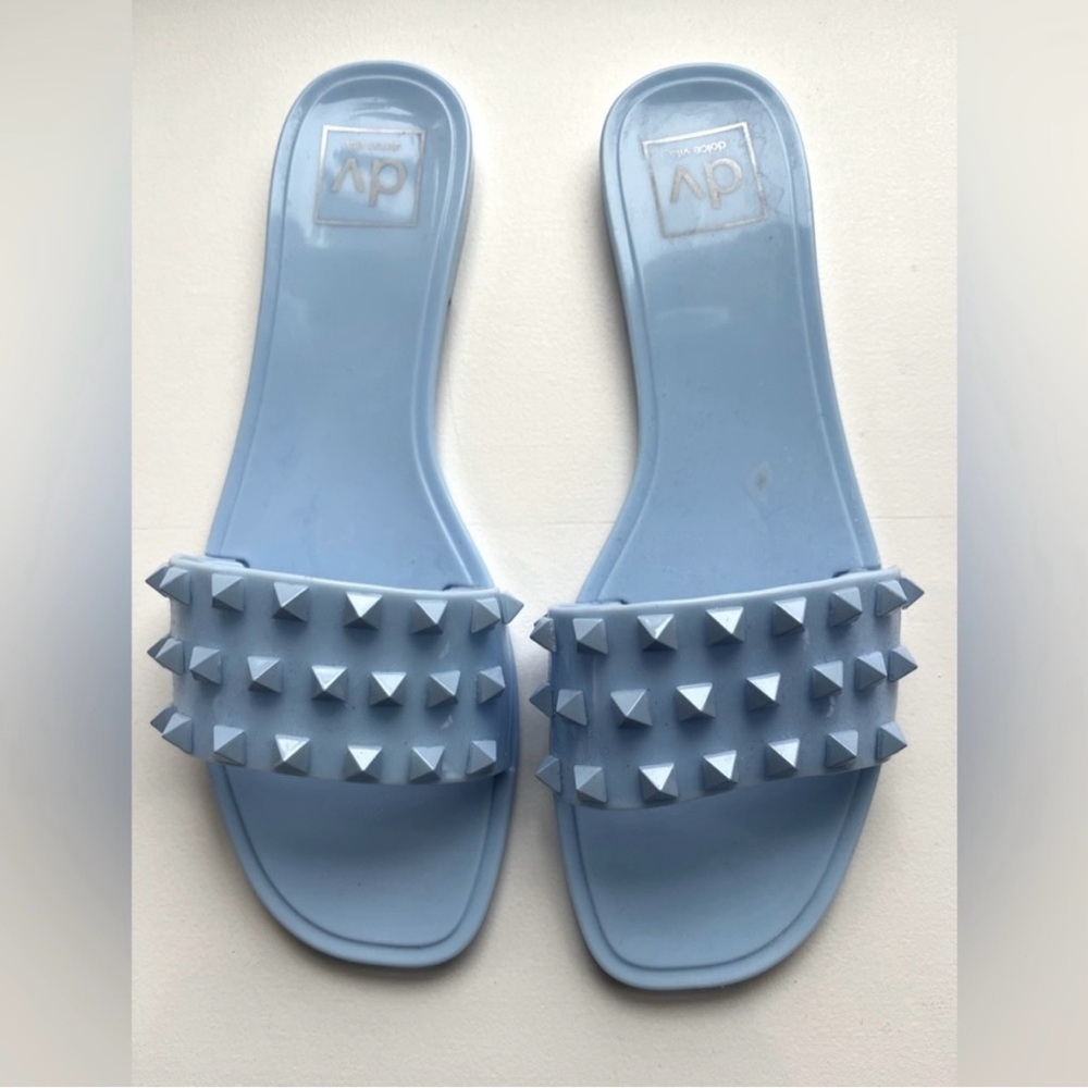 Blue Rock Stud Slide Sandals